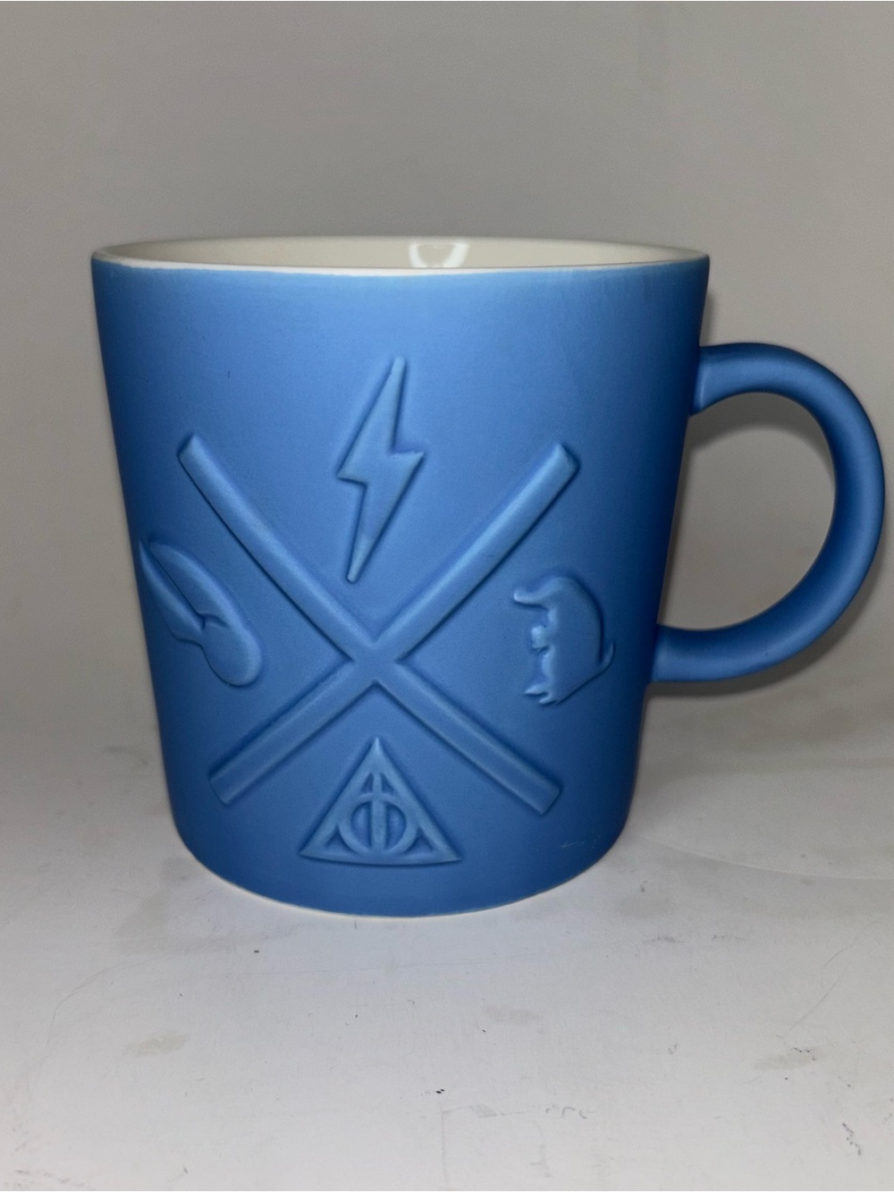 Harry Potter Wizarding World New York Matte Blue Coffee Mug Raised Cross Logo